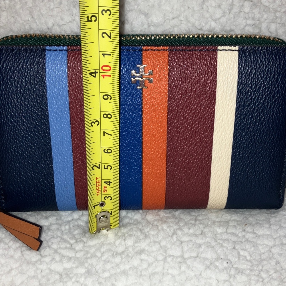 Tory Burch Multicolor Striped zip around Wallet Excellent Condition - Picture 15 of 16